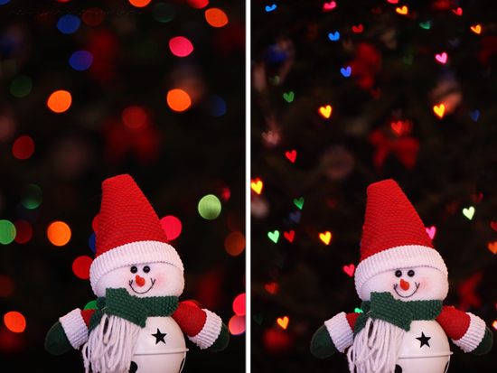 Snowman Bokeh Before and After