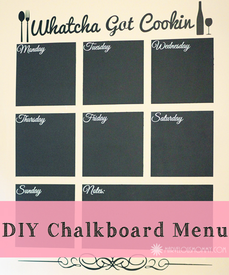 chalkboard menu wall
