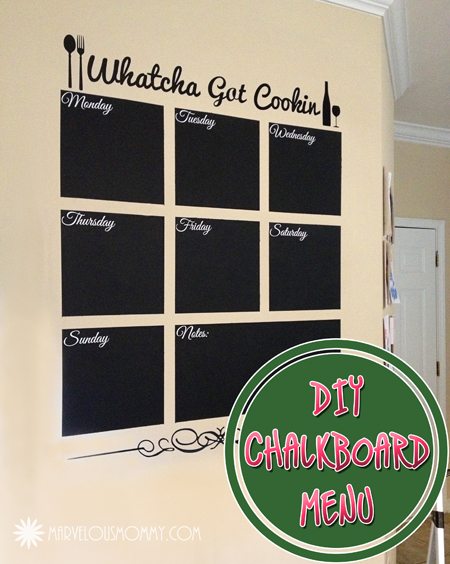 DIY chalkboard menu board