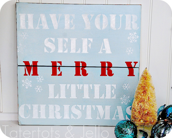 Christmas Holiday Stenciled Sign