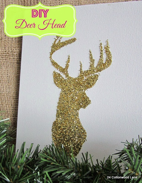 DIY Glittery Deer Canvas