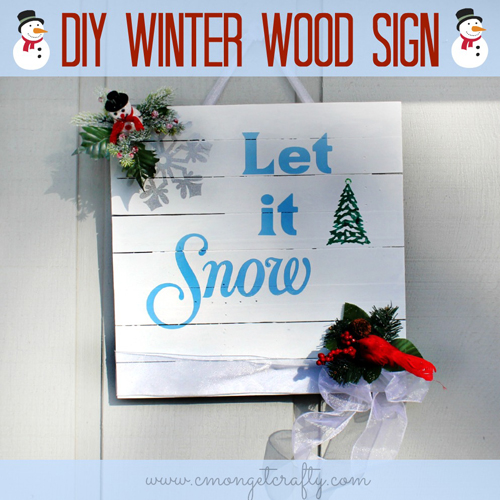DIY Winter Wood Sign