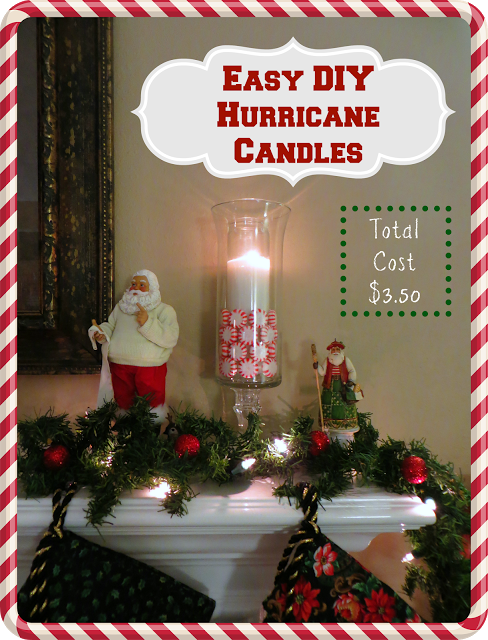 Easy DIY Hurricane Christmas Candles