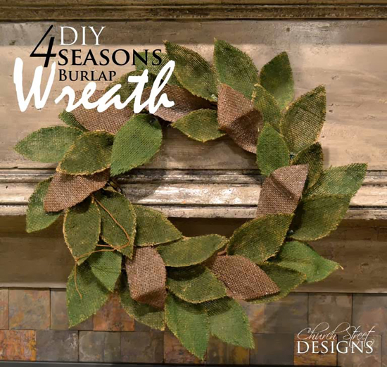 DIY 4 seasons Burlap Wreath