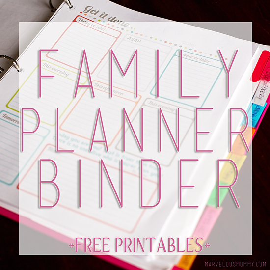 Family Planner Binder - Free Printables