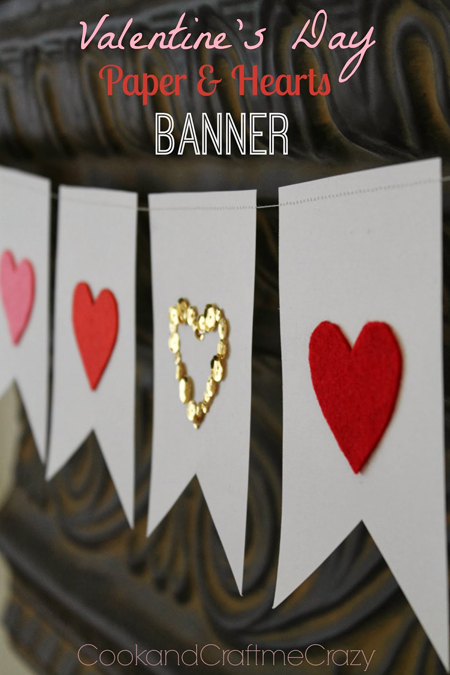 Valentine's Day Paper and Hearts Banner