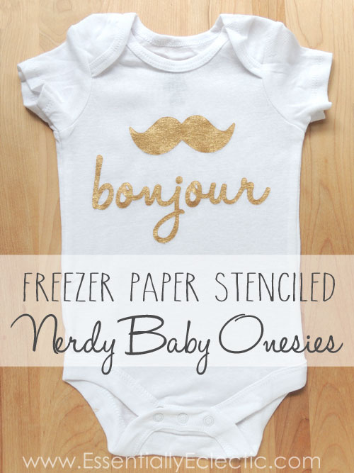 bonjour baby freezer paper stencil