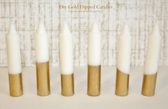 DIY Gold Dipped Candles