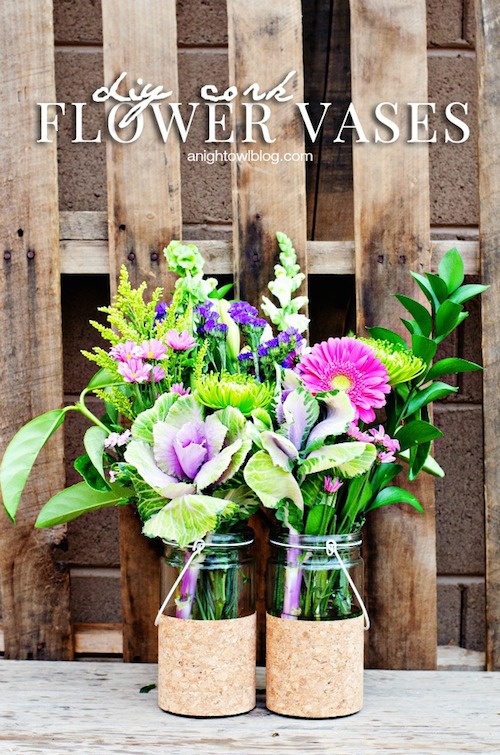 DIY Cork Flower Vases