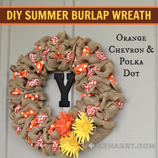diy summer burlap wreath