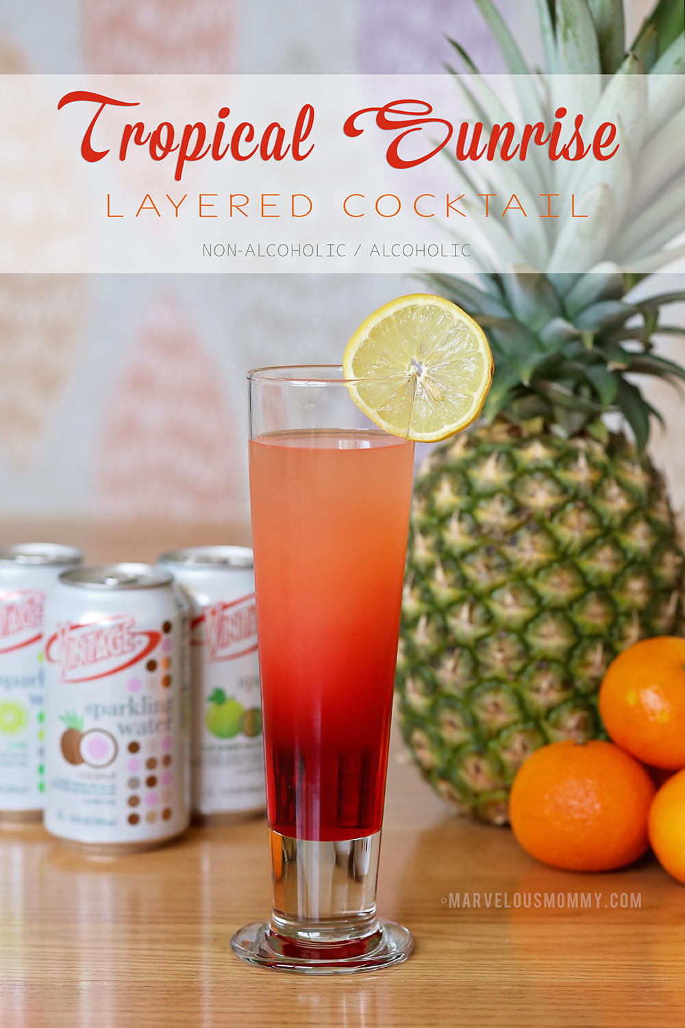Tropical Sunrise Layered Cocktail