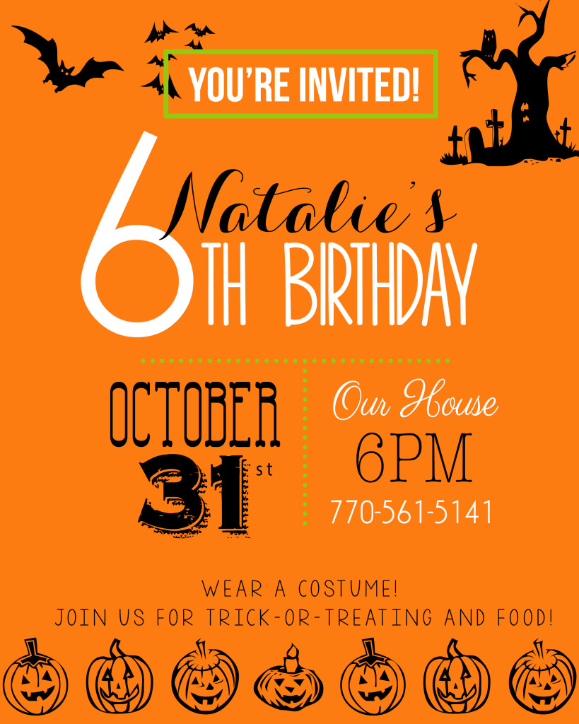 Halloween Birthday Invite