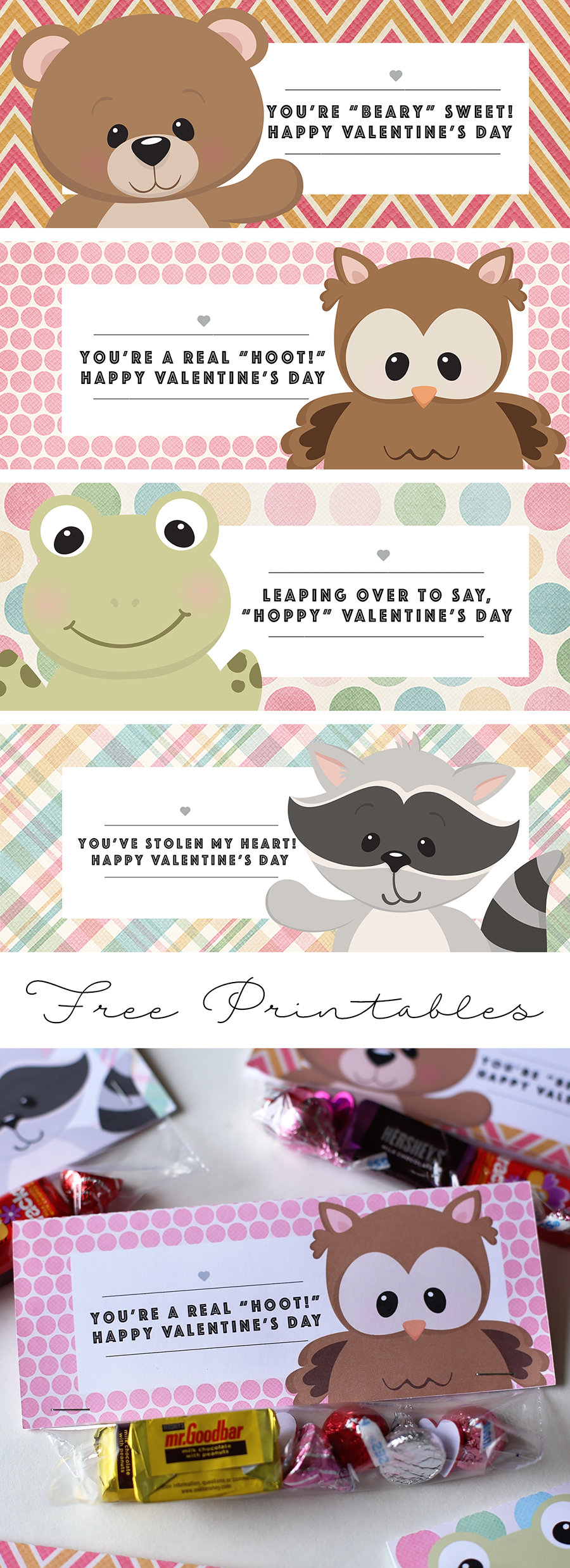Woodland Animal Friends Valentine's Day Treat Bag Topper | Free Printable