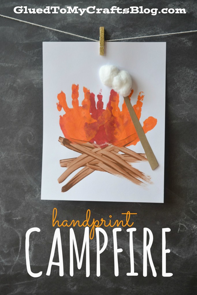handprint campfire kid craft 