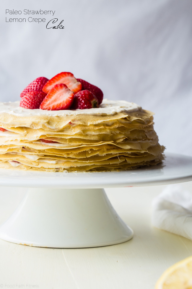 Paleo Crepes Cake with Strawberries