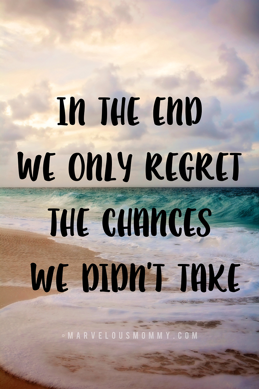 in the end we only regret the chances we didn't take