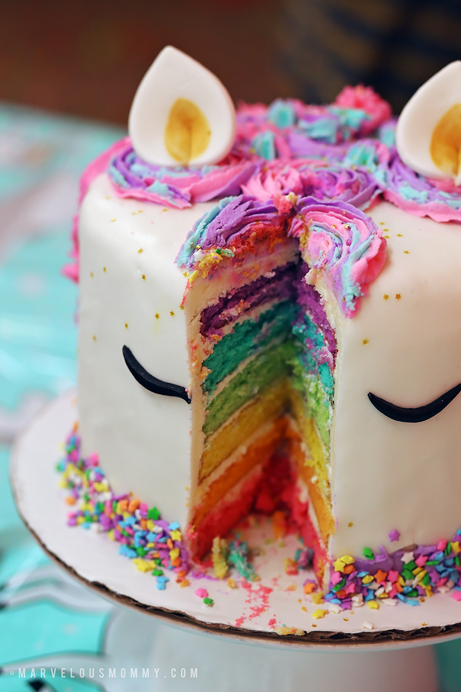 Unicorn Rainbow Cake Birthday Party