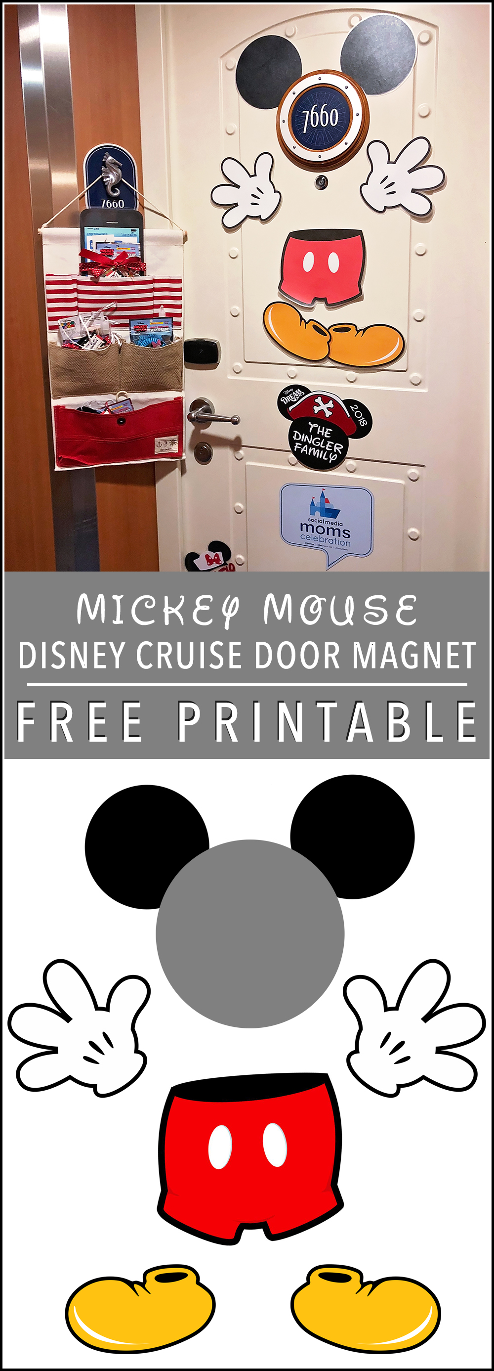 Disney Cruise Line Mickey Mouse Door Magnet FREE PRINTABLE
