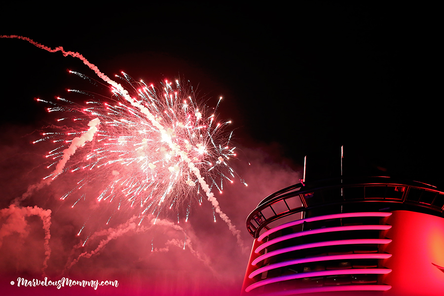 Fireworks on the Disney Dream Cruise Ship